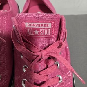 Converse Hot Pink Glitter Low Top Sneakers